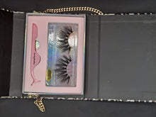 Load image into Gallery viewer, Cheetah Print Purse two pcs lash kit  tweezers and lashes
